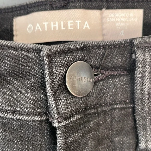 Athelta Sculptek Zip Ankle Stretch Skinny Jeans - Size 4 - carbon wash - Picture 7 of 13